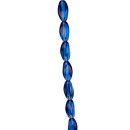 strand glass beads, twisted 6x9mm, dark blue