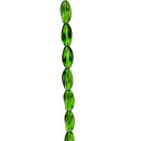 strand glass beads, twisted 6x9mm, green