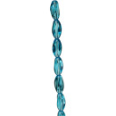 strand glass beads, twisted 6x9mm, blue