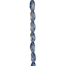 strand glass beads, twisted 6x9mm, light blue