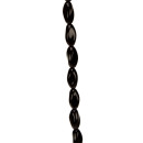 strand glass beads, twisted 10x19mm, black