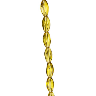 Strang Glasperlen, gedreht 10x19mm, Gelb - nur noch 14 Stränge!