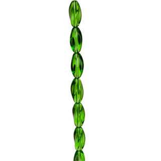 strand glass beads, twisted 10x19mm, green