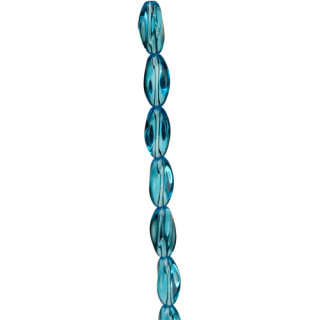 Strang Glasperlen, gedreht 8x16mm, Blau