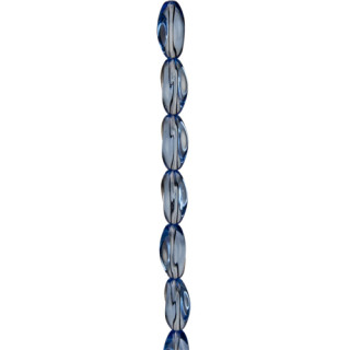 Strang Glasperlen, gedreht 8x16mm, Hellblau