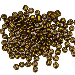 450g Rocailles, Glas, 4mm, Gold dunkel