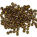 450g Rocailles, glass, 4mm, dark gold