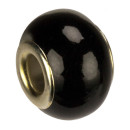 Module beads porcelain, 16x11mm, black