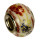 Modulperlen Porzellan, 16x11mm, weiß/rot gemustert