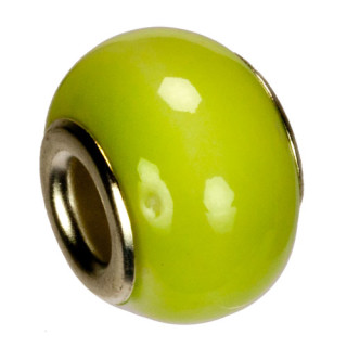 Module beads porcelain, 16x11mm, light green