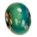 Modulperlen Porzellan, 16x11mm, türkis/blau