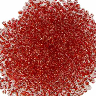 450g Rocailles, glass, 2mm, red