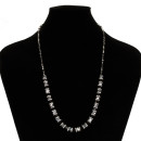 Noble necklace with glass beads, silver-black