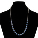 Noble necklace with glass beads, light blue-black