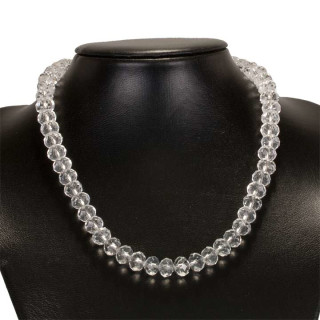 Necklace with glass beads, clear
