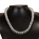 Necklace with glass beads, clear