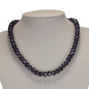 Necklace with glass beads, purple