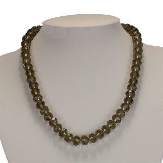 Necklace with glass beads, brown
