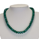 Halskette mit Glasschliffperlen, Grün