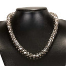 Necklace with cut glass beads, grey