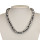 necklace with glass beads, silver