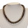 Glass chain smoky quartz