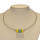 Necklace with modular beads, yellow-green