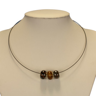 Necklace with modular beads, black-brown