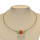 Necklace with modular beads, green-orange