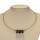 necklace with modular beads, blue-red