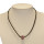 Necklace leather with modular bead, lilac