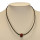 Necklace leather with modular bead, red
