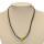 Necklace leather with modular bead, light green