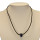 Necklace leather with modular bead, blue