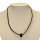 Necklace leather with modular bead, black
