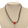 Necklace leather with modular bead, orange