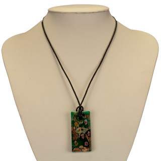 Necklace with glass pendant rectangle