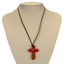 Halskette mit Glasanhänger Kreuz