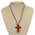 Necklace with glass pendant cross