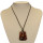 Necklace with glass pendant trapeze