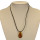Necklace with glass pendant, brown
