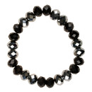 bracelet with glass beads, silver/black - only 24pcs left!