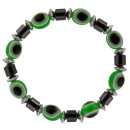 Hematite bracelet Eye, green - only 16pcs left!