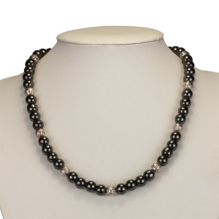 Hematite necklace silver/black