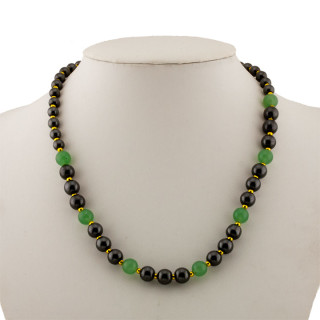 Hematite Chain Green Aventurine
