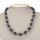 Hematite necklace "Diamond" 10-11mm, purple