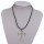 Leather necklace with stainless steel pendant cross3