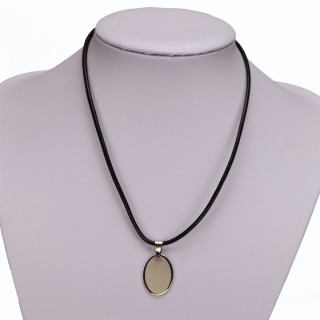 Leather necklace with stainless steel pendant