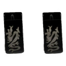Stainless steel earrings, 6mm Black