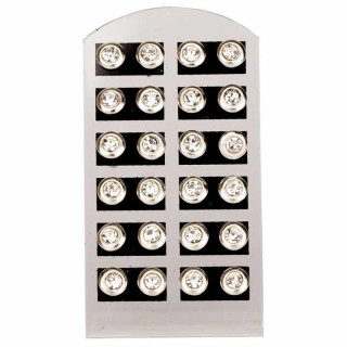 Set: 12 Paar Ohrpins mit Stein, rund